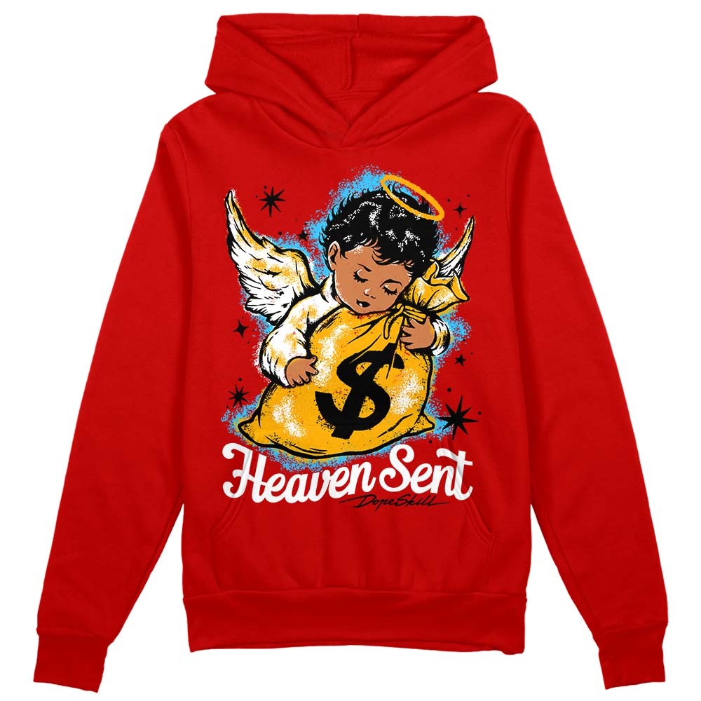 Red Collection DopeSkill Red Hoodie Sweatshirt Heaven Sent Graphic