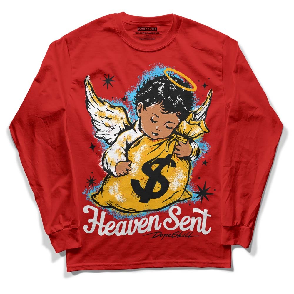 Red Collection DopeSkill Red Long Sleeve T-Shirt Heaven Sent Graphic