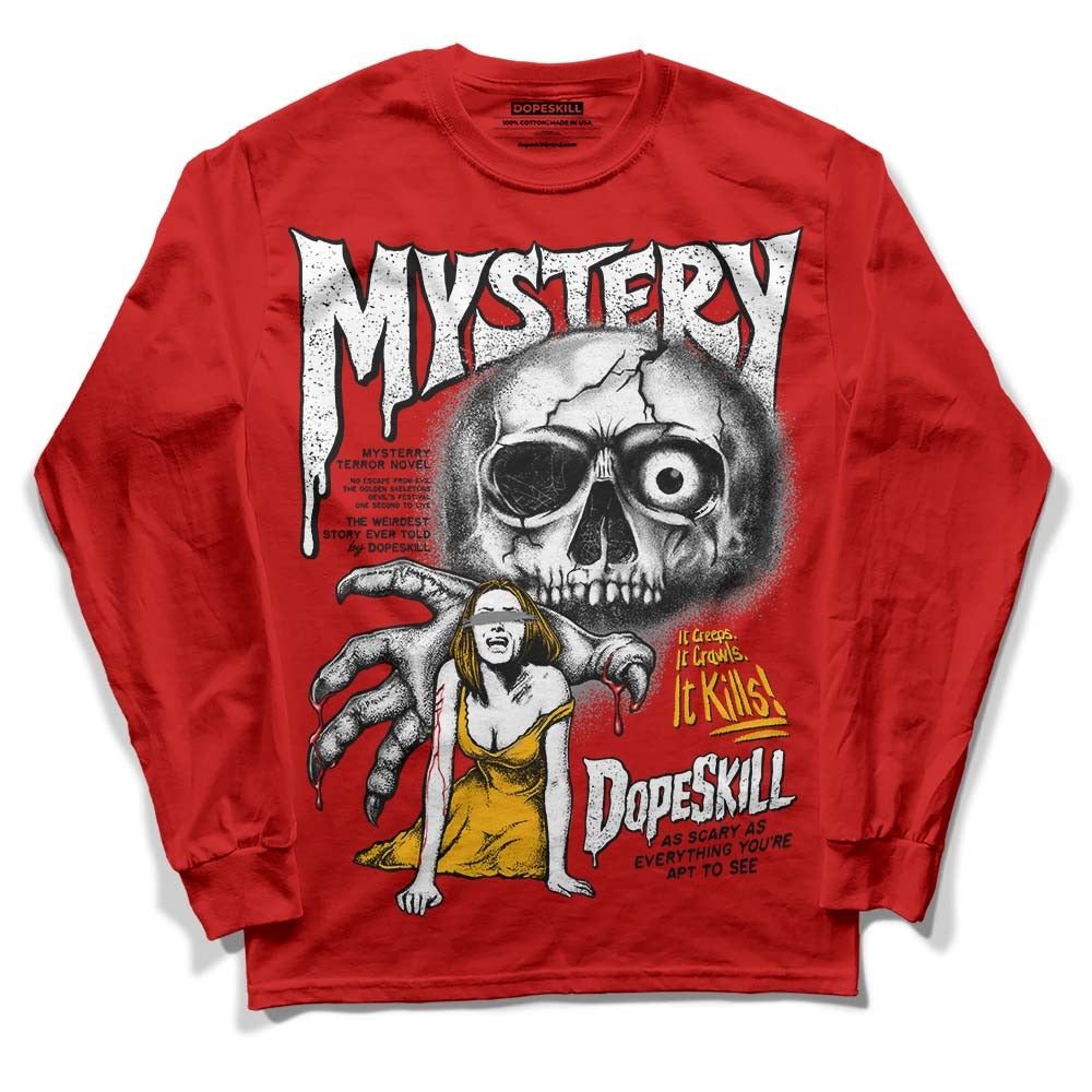 Red Collection DopeSkill Red Long Sleeve T-Shirt Mystery Ghostly Grasp Graphic