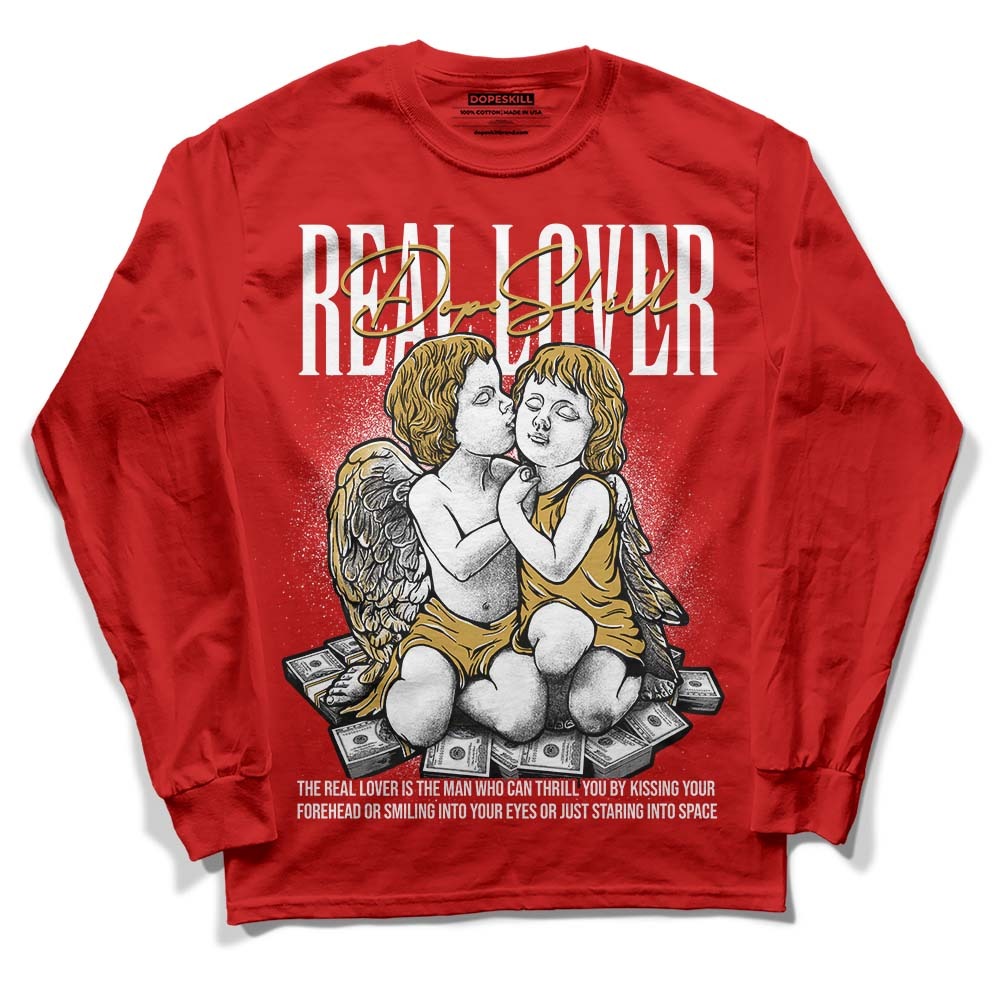 Red Collection DopeSkill Red Long Sleeve T-Shirt Real Lover Graphic