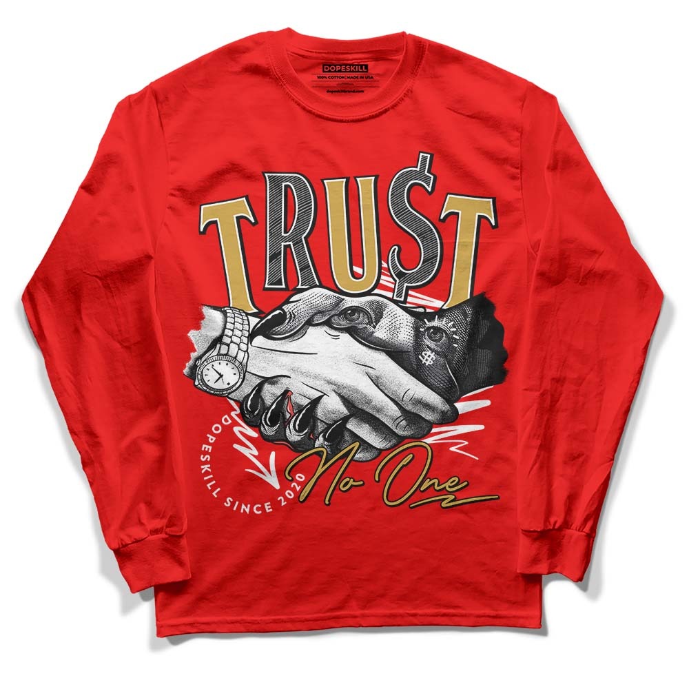 Red Collection DopeSkill Red Long Sleeve T-Shirt Trust No One Graphic