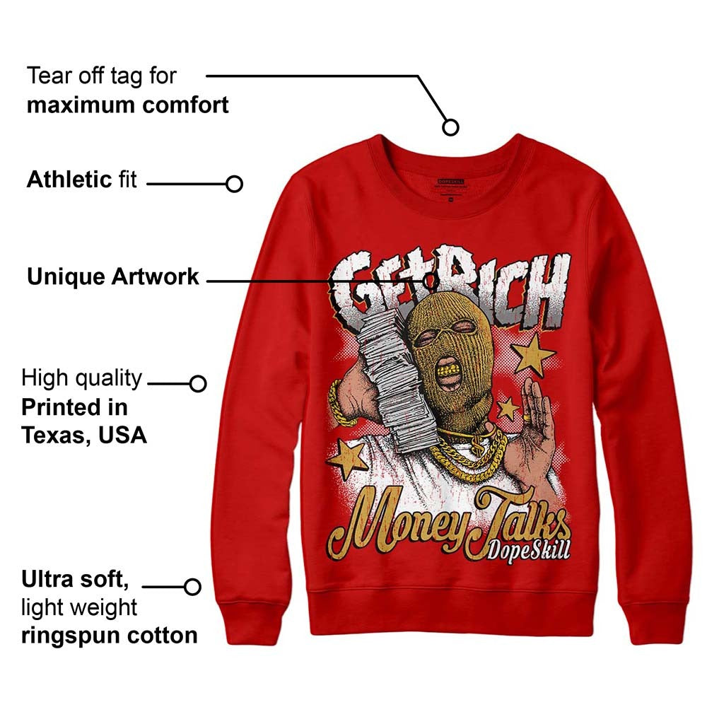 Red Collection DopeSkill Red Sweatshirt Get Rich Graphic Style001