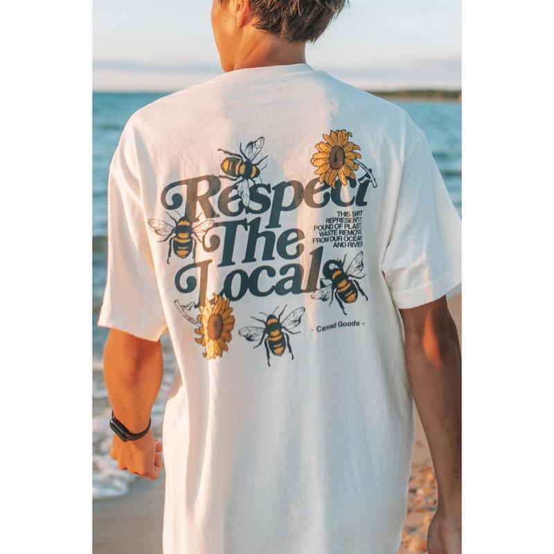 Respect Your Local Bees Graphic Tee Cute Retro Shirt