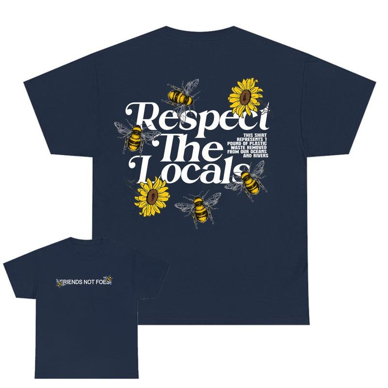 Respect Your Local Bees Graphic Tee in a Can T-shirt, Full Color, Unisex T-Shirt style 001