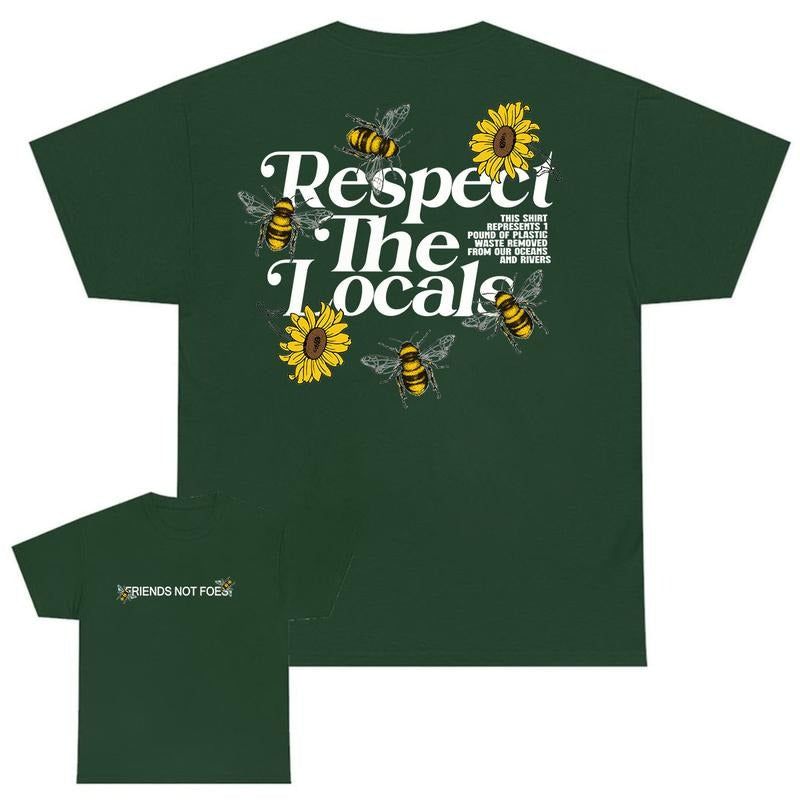 Respect Your Local Bees Graphic Tee in a Can T-shirt, Full Color, Unisex T-Shirt style 001