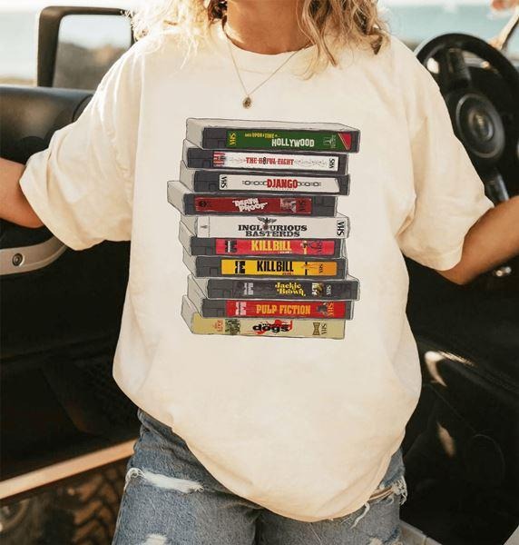 Retro 80s Movie Cassettes Old School Shirt | Kill Bill Movie Shirt | DJango Movie | Vintage 80s Movie Shirt