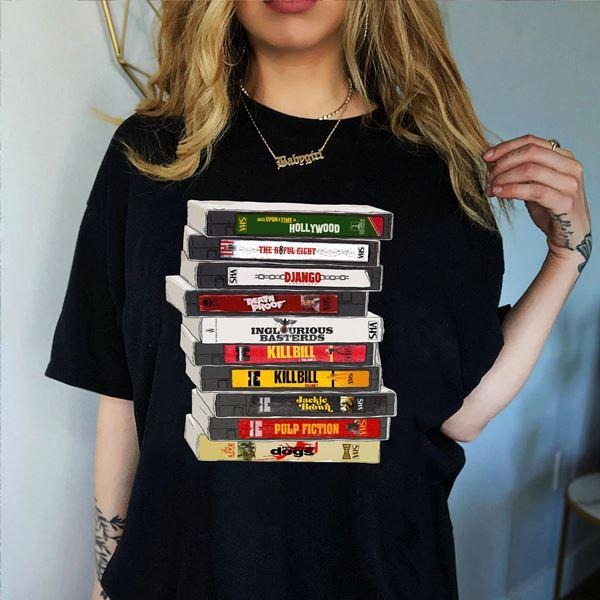 Retro 80s Movie Cassettes Old School Shirt | Kill Bill Movie Shirt | DJango Movie | Vintage 80s Movie Shirt