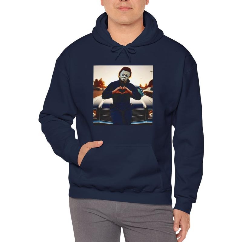 Retro 90s MichaelMeyers Halloween Heart Hands Shirt - Sweatshirt - Hoodie, Horro Movie Shirt, Myers Thriller Friday the 13th Horror, Halloween Shirt