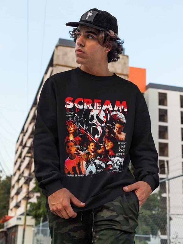 Retro 90s Scream Movie Shirt, Horror Movie Fan T-shirt, Ghostface, Billy Loomis, Stu Macher, Sidney Prescott, Funny Halloween Shirt