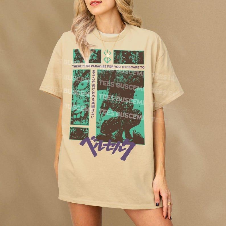 Retro Anime Graphic T-Shirt, Unisex Vintage 90s Manga TV Show Series Tee, Grunge Streetwear Style Anime Shirt Will Make You Go Berserk