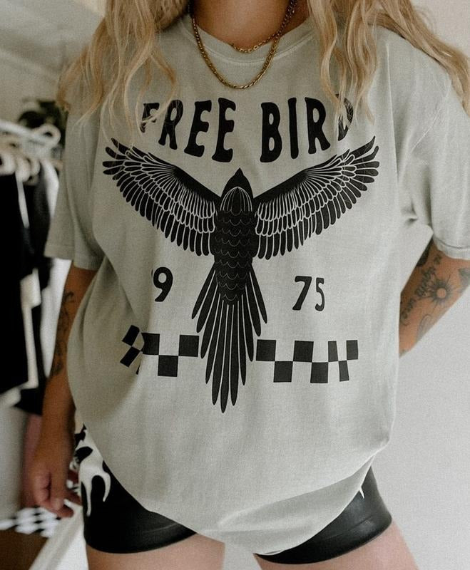 Retro Freebird Graphic Tee, Vintage Inspired T-Shirt, Boho Hippie Tee, Gift For Jugglers, Fashion Trends style 001