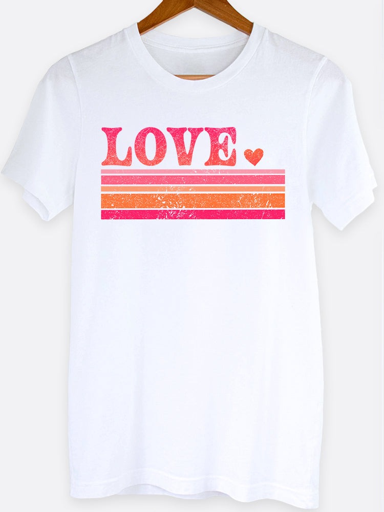 Retro Love Stripe Graphic Tee