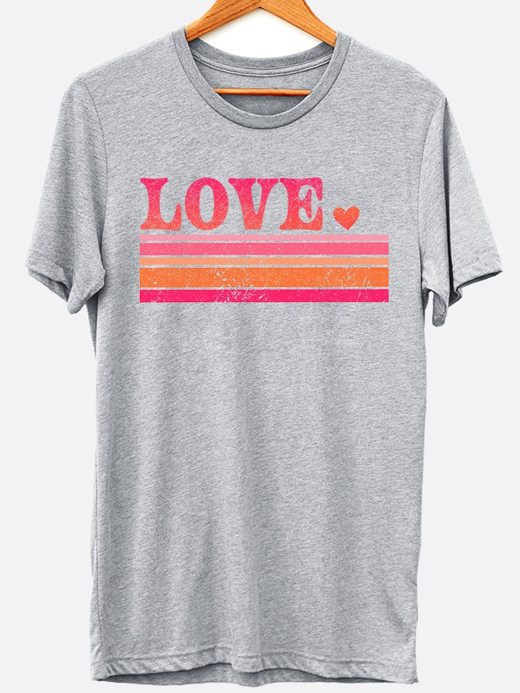 Retro Love Stripe Graphic Tee