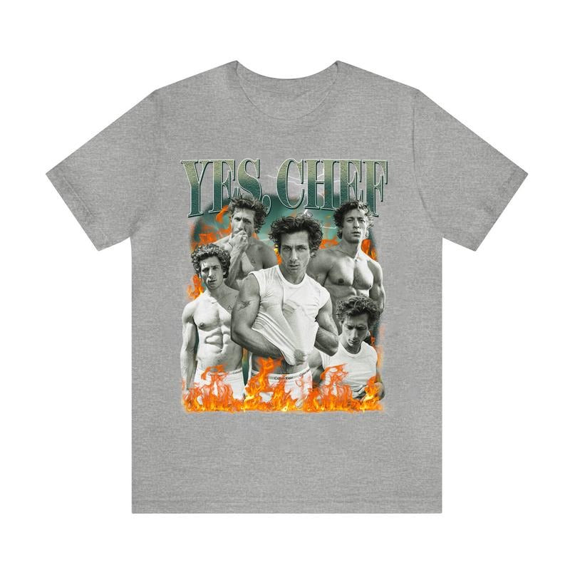 Retro Yes Chef Jeremy Allen White, The Bear, Yes Chef Fire T-Shirt Sweatshirt Hoodie Unisex Casual Fit style 001