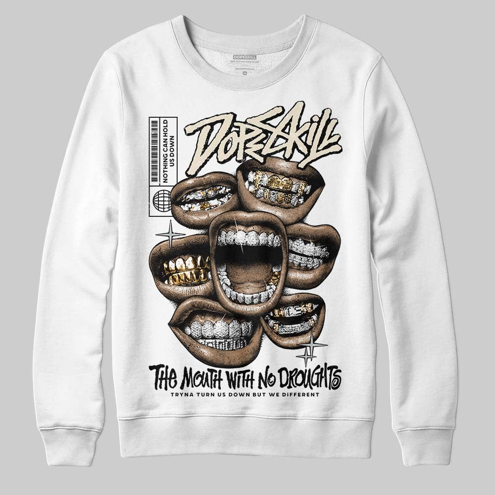 Reverse Metallic 5s DopeSkill Sweatshirt The Mouth With No Droughts Graphic
