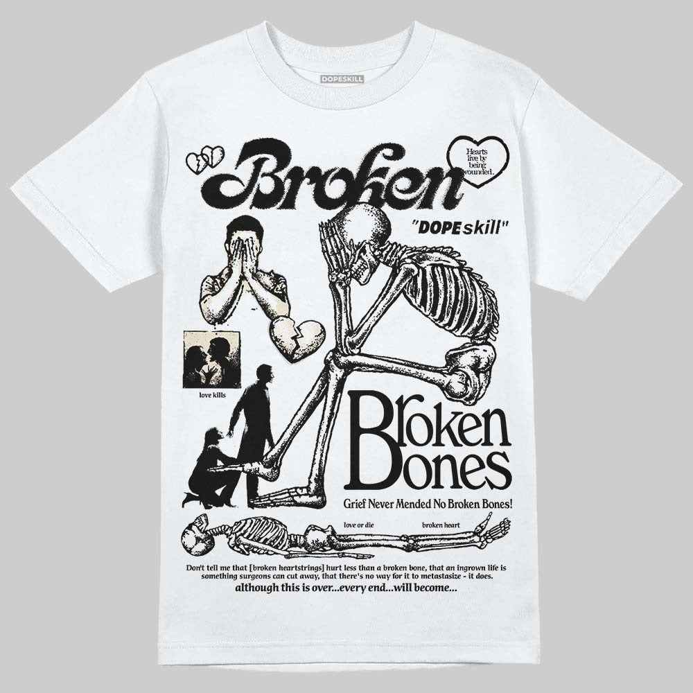 Reverse Metallic 5s DopeSkill T-Shirt Broken Bones Graphic