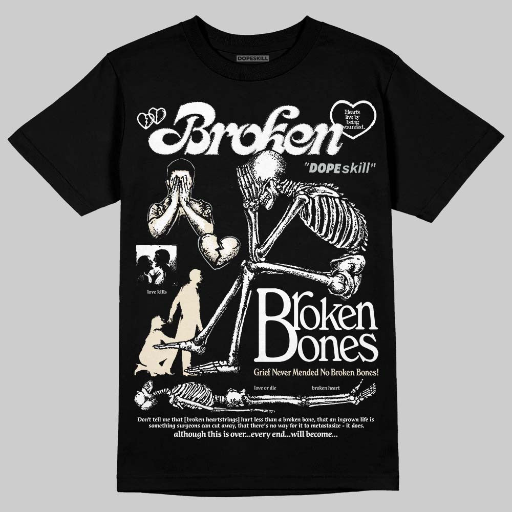 Reverse Metallic 5s DopeSkill T-Shirt Broken Bones Graphic