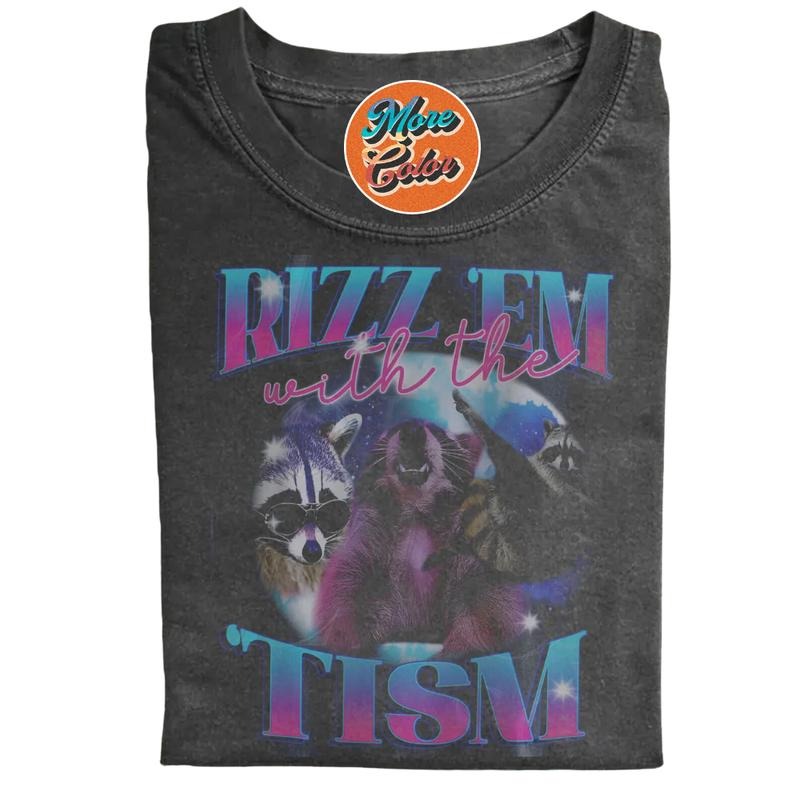 Rizz Em With The Tism Retro Shirts, Cotton Unisex T-shirt, Sweatshirt, Crew Neck, Size S- 3XL, Menswear Top, Womenswear Top Underwear Streetwear