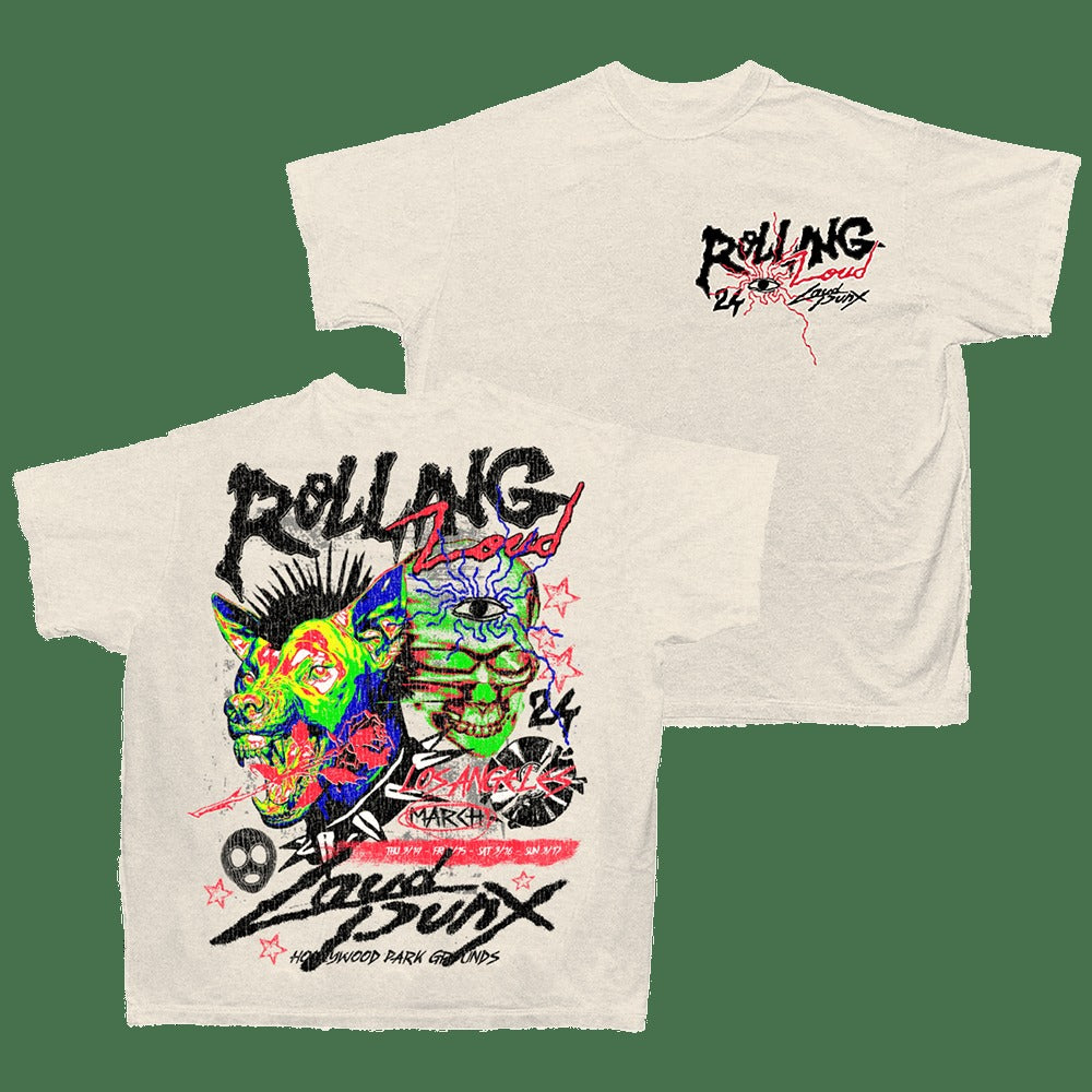 Rolling Loud Merch RL x Loud Punx Cream T-Shirt Music Lover Fans Gifts Gift for Brother