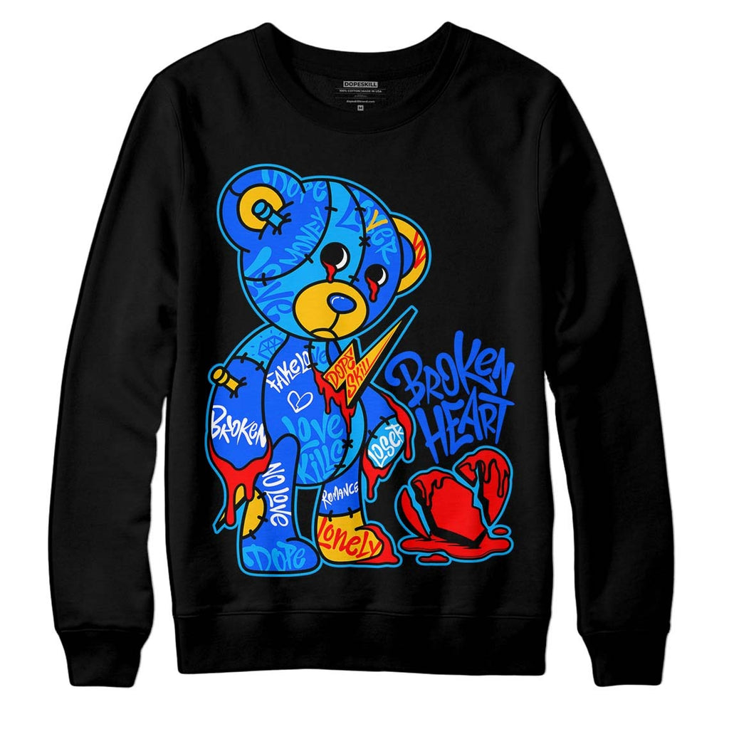Royal Blue Collection DopeSkill Sweatshirt Broken Heart Graphic