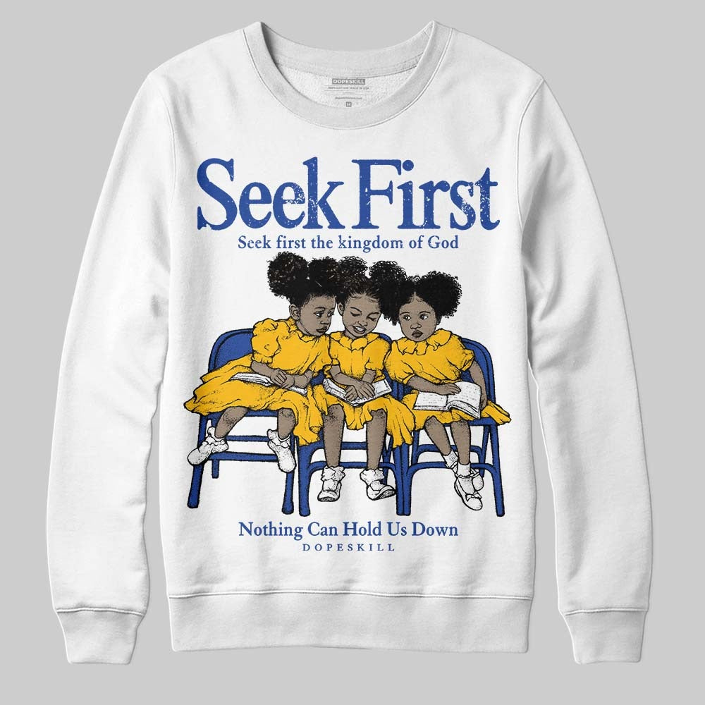 Royal Blue Collection DopeSkill Sweatshirt New Seek First Graphic