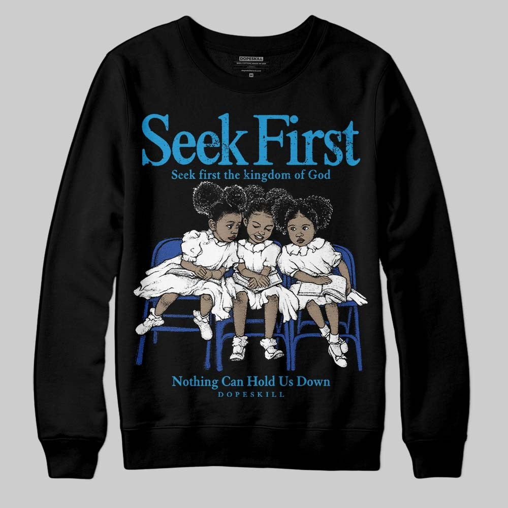 Royal Blue Collection DopeSkill Sweatshirt New Seek First Graphic