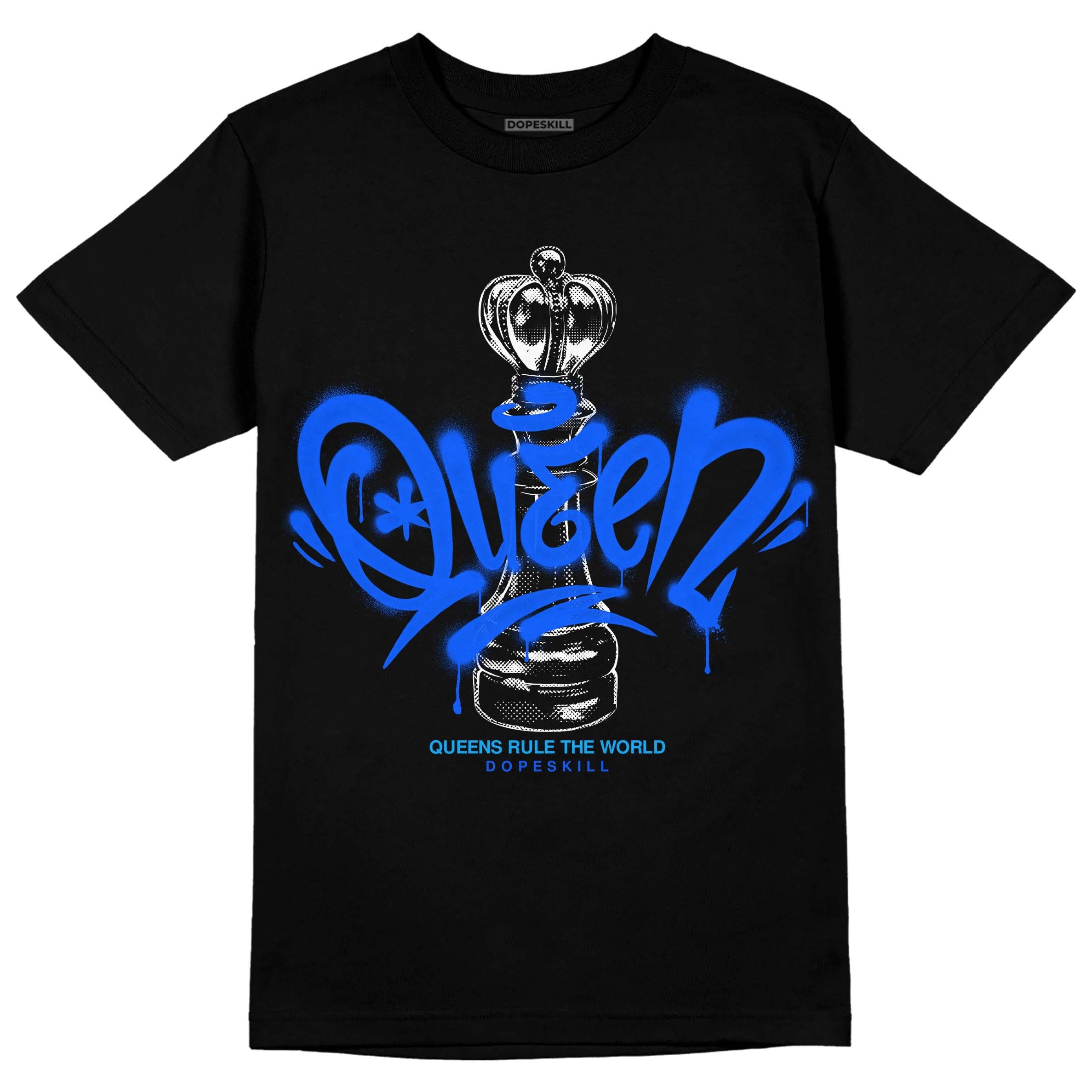 Royal Blue Collection DopeSkill T-Shirt Queen Chess Graphic