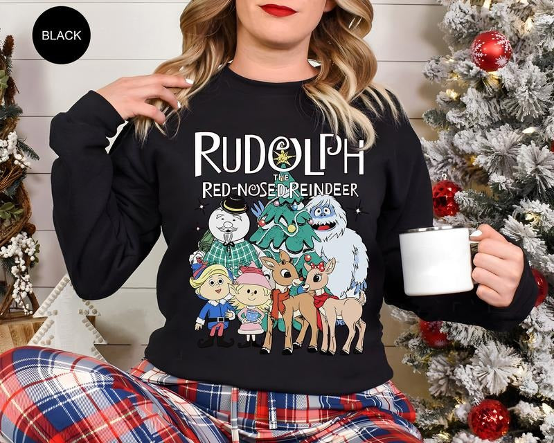 Rudolph The Red Nosed Reindeer Christmas Sweatshirt , Vintage Xmas Shirt for Men and Women,  Rudolph Christmas Shirt