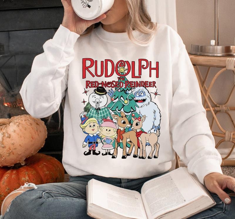 Rudolph The Red Nosed Reindeer Christmas Sweatshirt , Vintage Xmas Shirt for Men and Women,  Rudolph Christmas Shirt