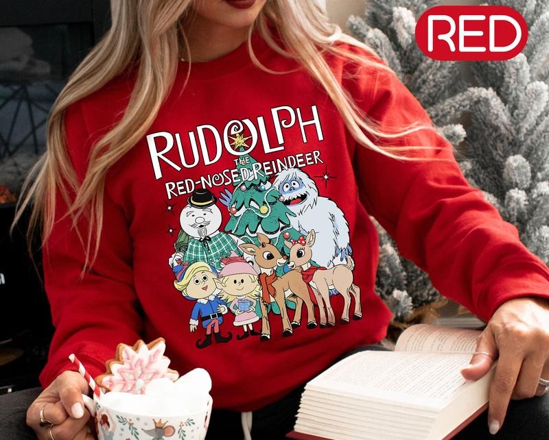 Rudolph The Red Nosed Reindeer Christmas Sweatshirt , Vintage Xmas Shirt for Men and Women,  Rudolph Christmas Shirt