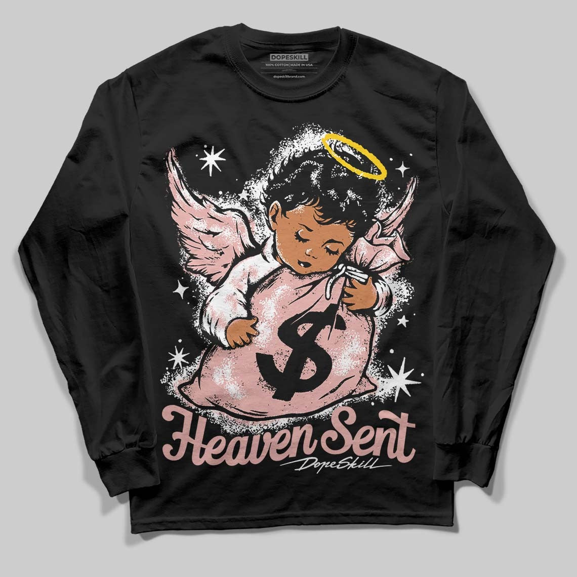 Rust Pink 1s 2025 DopeSkill Long Sleeve T-Shirt Heaven Sent Graphic