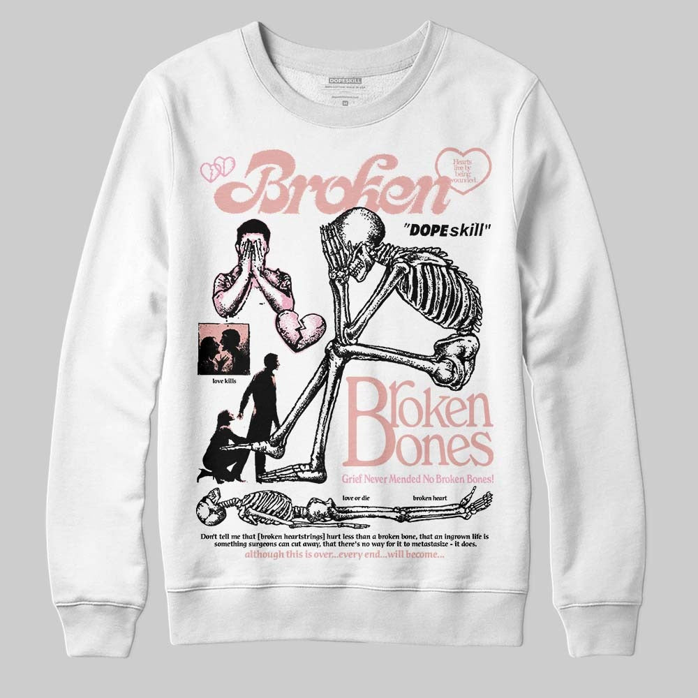 Rust Pink 1s 2025 DopeSkill Sweatshirt Broken Bones Graphic