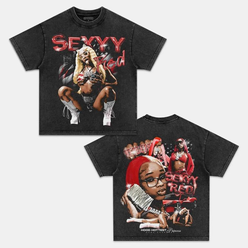 SEXY RED Short Sleeve Tee Cotton Vintage Shirt To Match Sneaker Hiphop Clothing Rapper Merch Shirt, Hiphop Tour Concert 2024, Gift For Fan Y2K Aesthetic Hoodie Sweatshirt