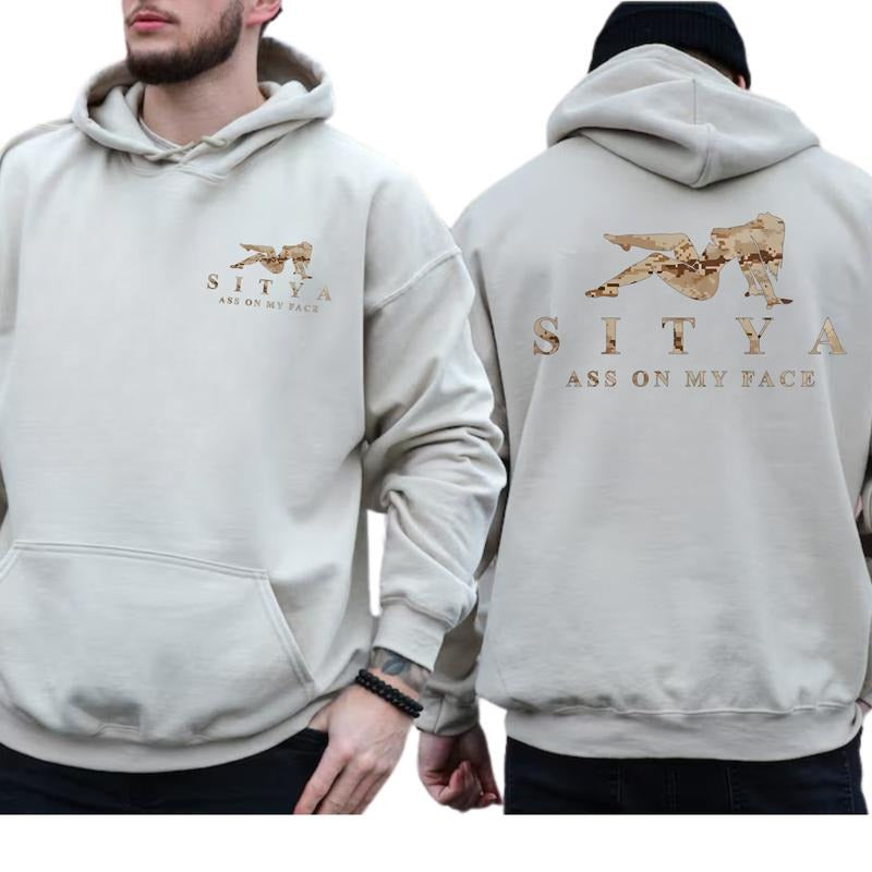 SITYA Desert Camo Hoodie, Sweatshirt, T-Shirt, 2 Sides Print Unisex Sweater for Outdoor Activities - Sweaters, Menswear Pullover Streetwear