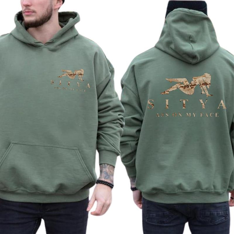 SITYA Desert Camo Hoodie, Sweatshirt, T-Shirt, 2 Sides Print Unisex Sweater for Outdoor Activities - Sweaters, Menswear Pullover Streetwear