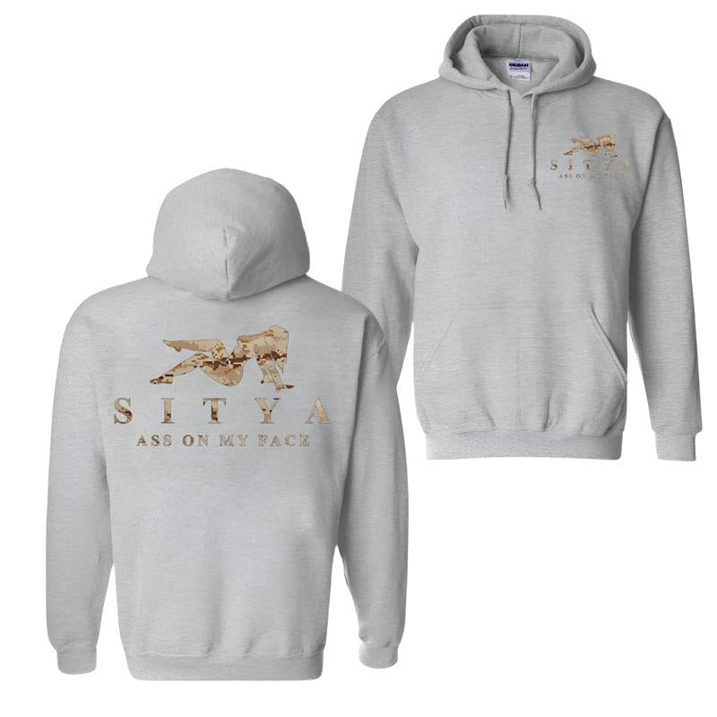 SITYA Desert Camo Hoodie, Sweatshirt, T-Shirt, 2 Sides Print Unisex Sweater for Outdoor Activities - Sweaters, Menswear Pullover Streetwear