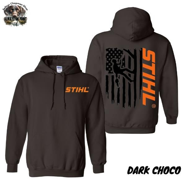 STIHL Arborist Hoodie - Funny Forester & Logger Design with Arborist Flag Graphic, Unisex Pullover for Tree Lovers and Outdoor Enthusiasts - Tops