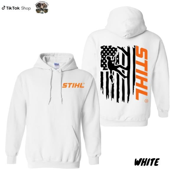 STIHL Arborist Hoodie - Funny Forester & Logger Design with Arborist Flag Graphic, Unisex Pullover for Tree Lovers and Outdoor Enthusiasts - Tops
