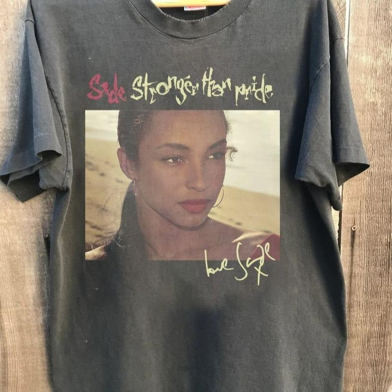 Sade stronger than pride, Love stronger than pride, Sade concert Shirt, Sade Fan Shirt Unisex Tee Collar Cotton