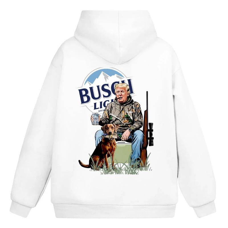 [Sale Up To 60%] Hunter Trum With Busch Light 2 Siders Hoodie T-Shirt Sweatshirt, For Fan Trum, Gift For Fan, For Fan Unisex Cotton Menswear Top