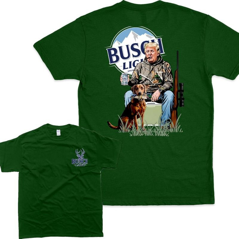 [Sale Up To 60%] Hunter Trum With Busch Light 2 Siders Hoodie T-Shirt Sweatshirt, For Fan Trum, Gift For Fan, For Fan Unisex Cotton Menswear Top