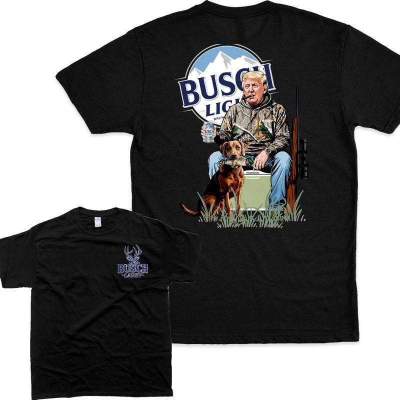 [Sale Up To 60%] Hunter Trum With Busch Light 2 Siders Hoodie T-Shirt Sweatshirt, For Fan Trum, Gift For Fan, For Fan Unisex Cotton Menswear Top