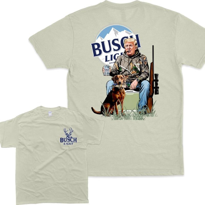 [Sale Up To 60%] Hunter Trum With Busch Light 2 Siders Hoodie T-Shirt Sweatshirt, For Fan Trum, Gift For Fan, For Fan Unisex Cotton Menswear Top