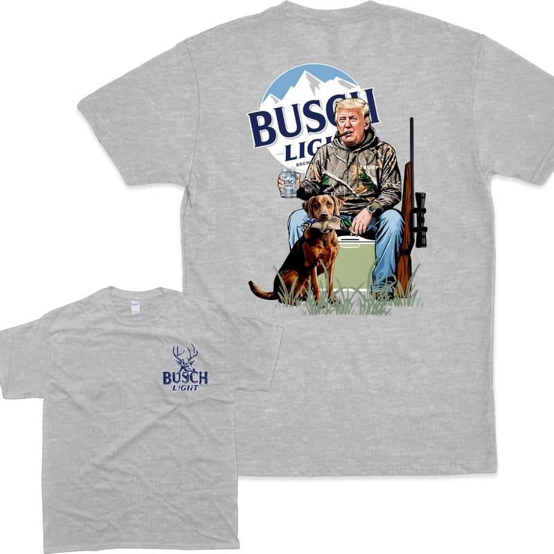 [Sale Up To 60%] Hunter Trum With Busch Light 2 Siders Hoodie T-Shirt Sweatshirt, For Fan Trum, Gift For Fan, For Fan Unisex Cotton Menswear Top