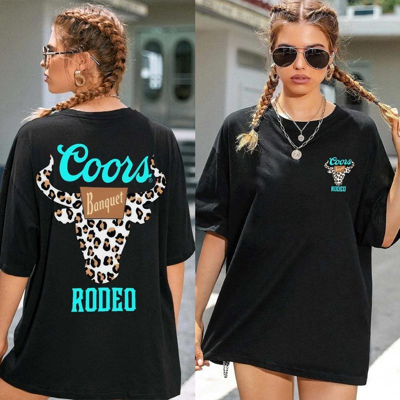 [Sale Up To 65%] Coors Rodeo Hoodie - Bold Leopard Print Bull Design, Unisex Hoodie T-Shirt Sweatshirt, Vintage Shirt, For Men, For Women