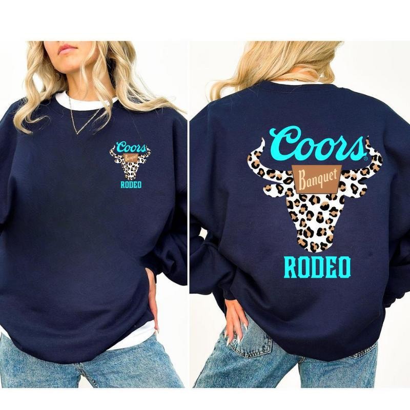 [Sale Up To 65%] Coors Rodeo Hoodie - Bold Leopard Print Bull Design, Unisex Hoodie T-Shirt Sweatshirt, Vintage Shirt, For Men, For Women