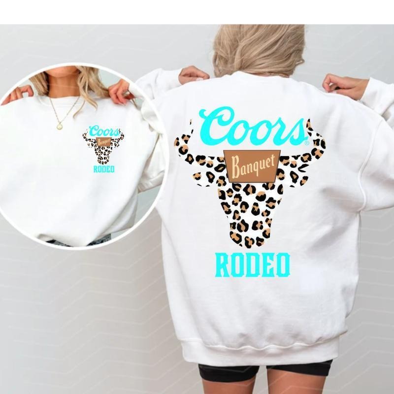 [Sale Up To 65%] Coors Rodeo Hoodie - Bold Leopard Print Bull Design, Unisex Hoodie T-Shirt Sweatshirt, Vintage Shirt, For Men, For Women