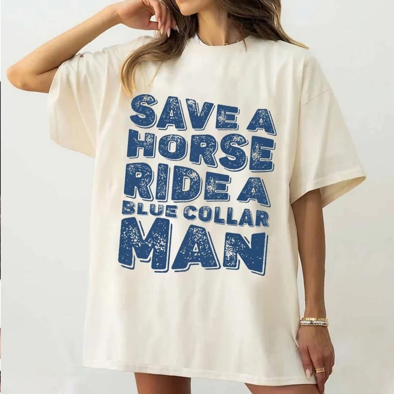 Save A Horse Ride A Blue Collar Man T-Shirt Unisex Classic Cotton style 001