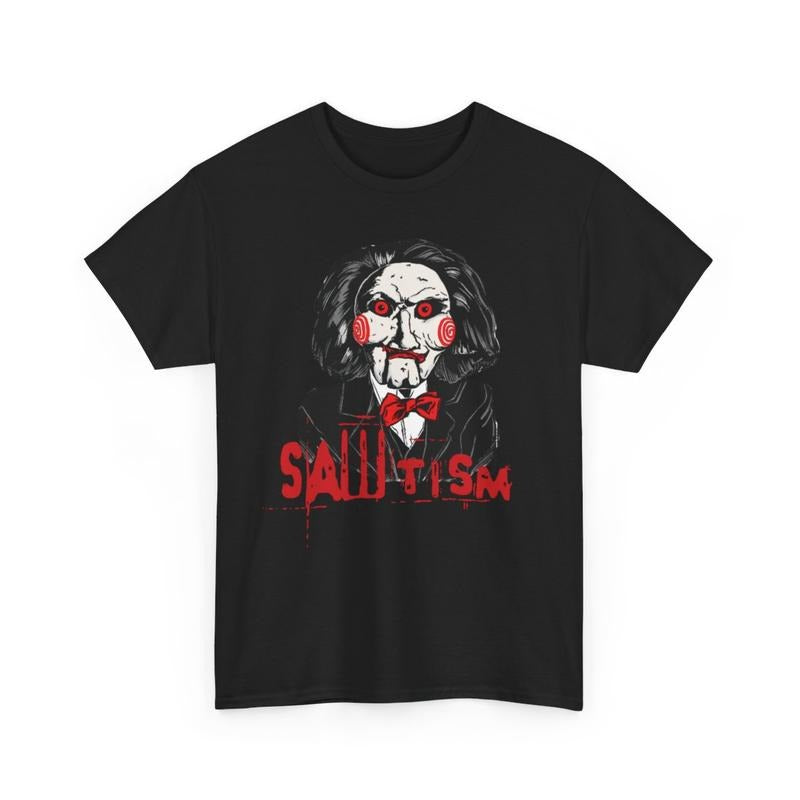 Sawtism, Halloween t-shirt, halloween 2024 costume, halloween aesthetic, saw shirt, funny tee, shirts, shirts for men, shirts for women, graphic tee