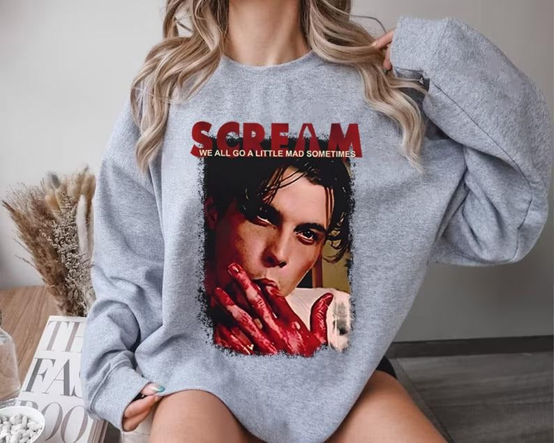 Scream We All Go A Little Mad Sometimes Billy Loomis Sweatshirt, Scream Movie Sweatshirt, Billy Loomis Shirt, Halloween Scream Shirt, Halloween Sweatshirt